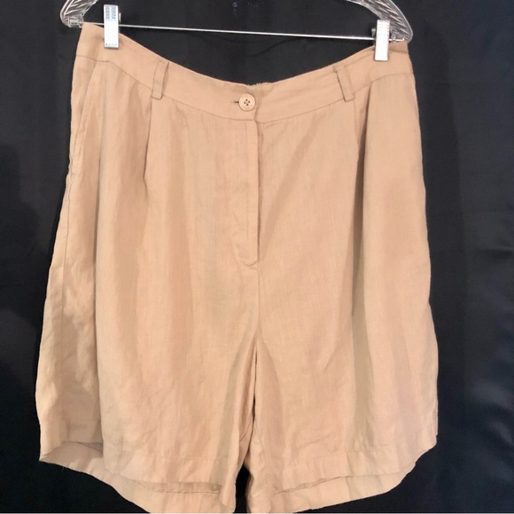 The Drop Women's Millie Loose-Fit Pleated Long Linen Walk Short Size L - Picture 3 of 4
